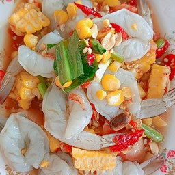 ตำไทยข้าวโพดกุ้งสด