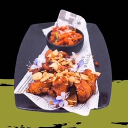 Korean Fried Chicken With Kimchi