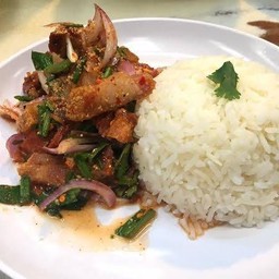 ข้าวน้ำตกคอหมูย่าง