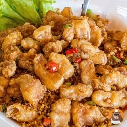 สามชั้นคั่วพริกเกลือ(กับข้าว)