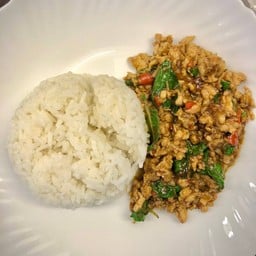 กระเพราหมูสับ(ราดข้าว)