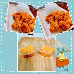 ข้าวไก่ป๊อป เขย่า 2 กล่อง + ชีสซี่ดิป 2 ถ้วย ราคาพิเศษ