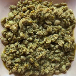 หมูสับผัดปลาอินทรีย์เค็ม