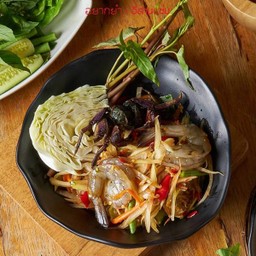 ตำปูปลาร้ากุ้งสด