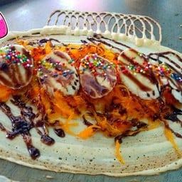 ใส่กล้วยหอมฝอยทองช็อกโกแลต