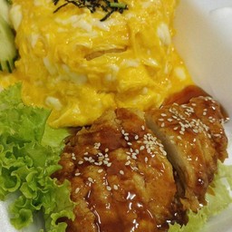 ข้าวไข่ข้น+ไก่กรอบบาบีคิว