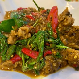 ผัดเผ็ดเนื้อใบยี่หร่า