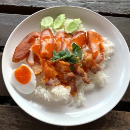 อิ่ม2-ข้าวหมูแดง+ข้าวหมูกรอบ