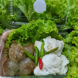 สาคู-ข้าวเกียบปากหม้อ (ใส้หวาน) 10 ลูก