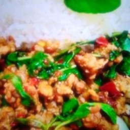 กะเพราไก่ราดข้าว