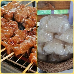 ชุดหมูปิ้งโบราณ (ใหญ่)  15 ไม้ ข้าวเหนียว 3 ห่อ