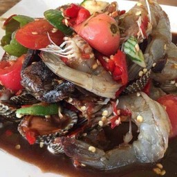 เกาเหลาหอยแครงกุ้งสด