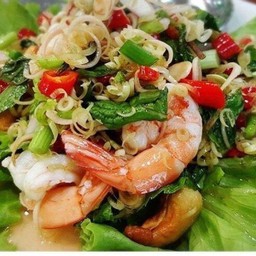 ยำตะไคร้กุ้งสด