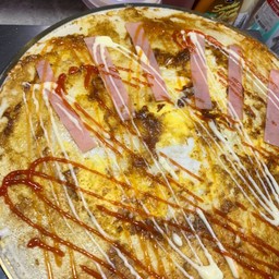 เครปร้อน พริกเผา + ไข่ + แฮม