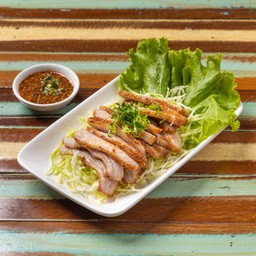 คอหมูย่าง ข้าวคั่ว