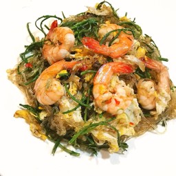 วุ้นเส้นผัดชะอมไข่เจ้าสัว