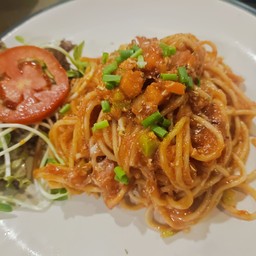 Spaghetti Red Sauce Seafood-Bacon