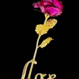 ดอกกุหลาบ สีชมพู 1 ดอก บนฐาน Love 1 set