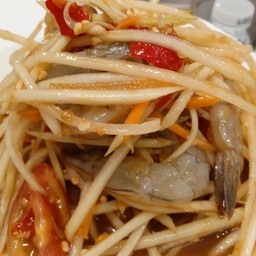 ตำกุ้งสด (ไทย  ปลาร้า) สด  ลวก