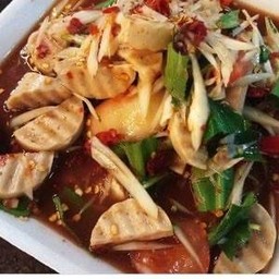 ตำปูปลาร้าหมูยอ