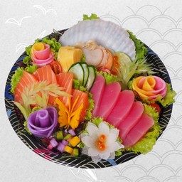 หอยเชลล์ติดฝา Scallop sashimi set A