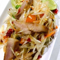 [อร่อยซ่ากับโค้ก] ตำคอหมูย่าง +  โค้ก ออริจินัล (ขวด) 