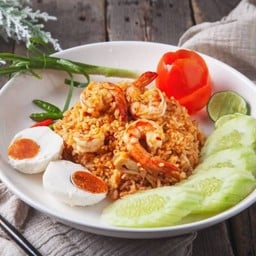 ข้าวผัดต้มยำ+ไข่ต้ม
