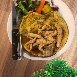 ไข่เจียวไร้มันเพิ่มอกไก่ 570 kcal