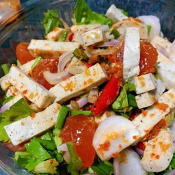 ยำหมูยอ+ไข่แดงเค็ม