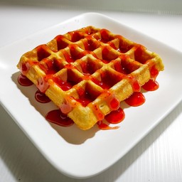 วาฟเฟิลราดซอสสตรอเบอรี่