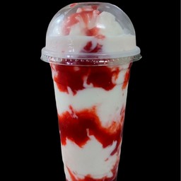 โยเกิร์ตปั่นแยมสตอเบอรี่ (โยเกิร์ต1ถ้วย)