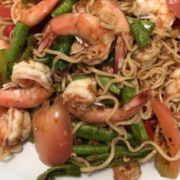 ตำมาม่ากุ้งสุก