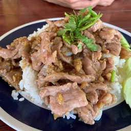 ข้าว+ผัดกระเทียม