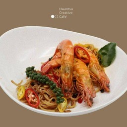 S1 Spaghetti Spicy Stir-Fried Prawn สปาเก็ตตี้ขี้เมากุ้งย่าง