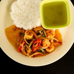 ข้าวกุ้งผัดน้ำพริกเผา