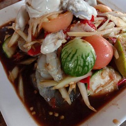 ตำหอยนางรมกุ้งสด