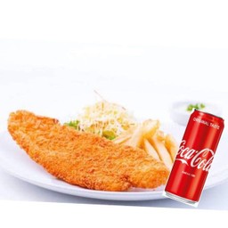 [อร่อยซ่ากับโค้ก] สเต็กปลาทอดจูเนียร์ และ โค้กกระป๋อง