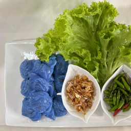 ข้าวเกรียบปากหม้อแป้งอัญชันล้วน