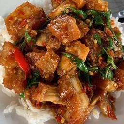 Rice With Basil And Crispy Pork