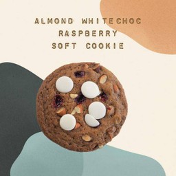 Almond white choc raspberry soft cookie อัลมอนด์ไวท์ช็อก