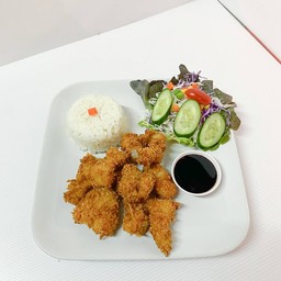 ข้าวสเต็กปลาทอด