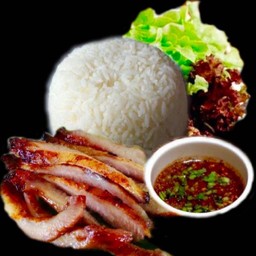 ข้าวสเต็กหมู น้ำจิ้มแจ่ว