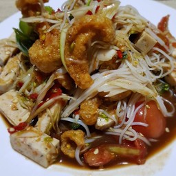 ตำขนมจีนแคปหมู+หมูยอ