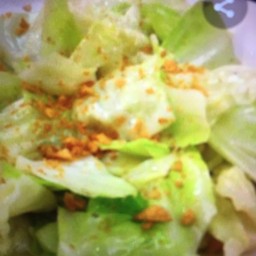 ข้าว+กระหล่ำปลีผัดน้ำปลา