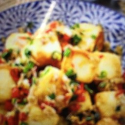 ข้าว+เต้าหู้ผัดพริกเกลือ (มังสาวิรัต)