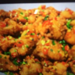 ข้าว+ไก่กรอบผัดพริกเกลือ