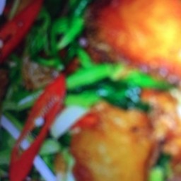 ข้าว+ผัดขึ้นฉ่ายหมูกรอบ