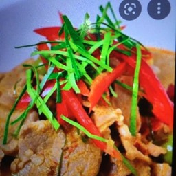 ข้าว+ผัดแพนงคอหมูย่าง