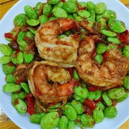 กุ้งสตรอ ราดข้าว