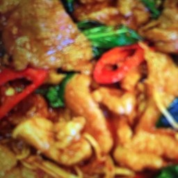 ข้าว ผัดพริกแกงแกงหมู  +  ไข่เจียวหมูสับ